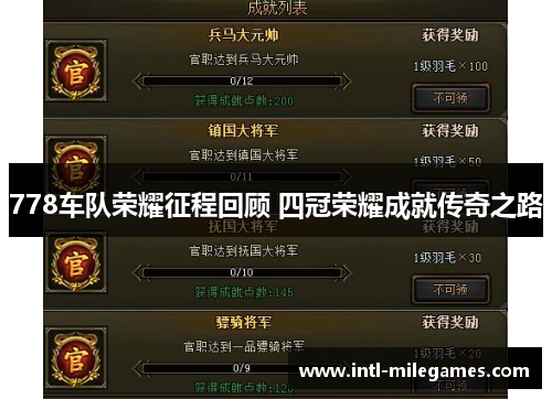 778车队荣耀征程回顾 四冠荣耀成就传奇之路